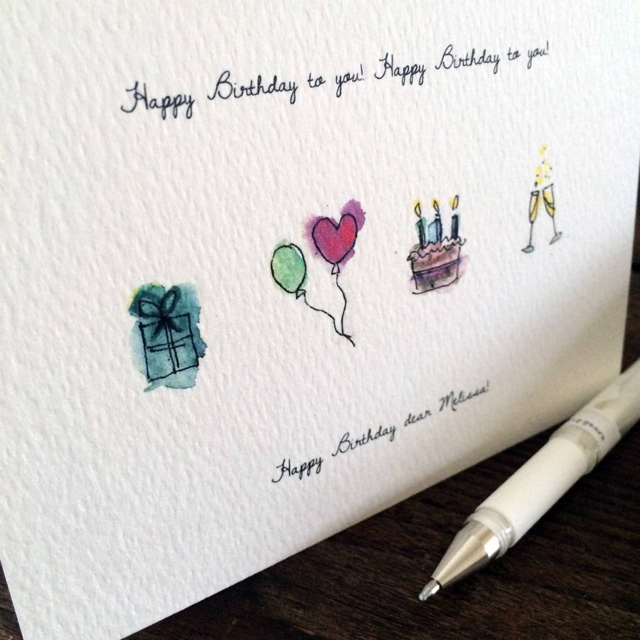 Personalised Hand Drawn Birthday  Card  By Homemade House 