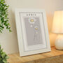 Personalised Birth Flower White A4 Framed Print, thumbnail 2 of 12
