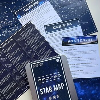 Personalised Star Map Poster Gift Tin, 2 of 4