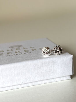 Sun And Moon Sterling Silver Stud Earrings, 2 of 5