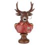 19cm Red Gentleman Stag Bust Ornament – Regal Deer Suit Figurine, thumbnail 1 of 12