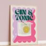 Gin And Tonic Cocktail Print, thumbnail 3 of 4