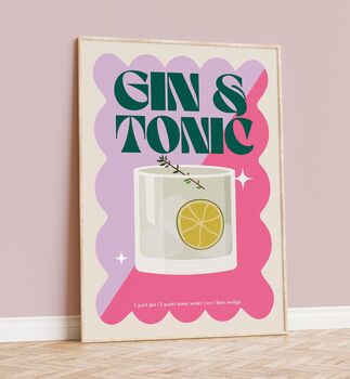 Gin And Tonic Cocktail Print, 3 of 4