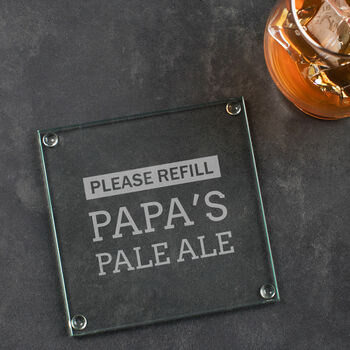Personalised Dad Engraved Glass Coaster, 5 of 7