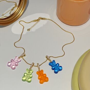 Transparent Gummy Bear Pendant Necklace, 3 of 11