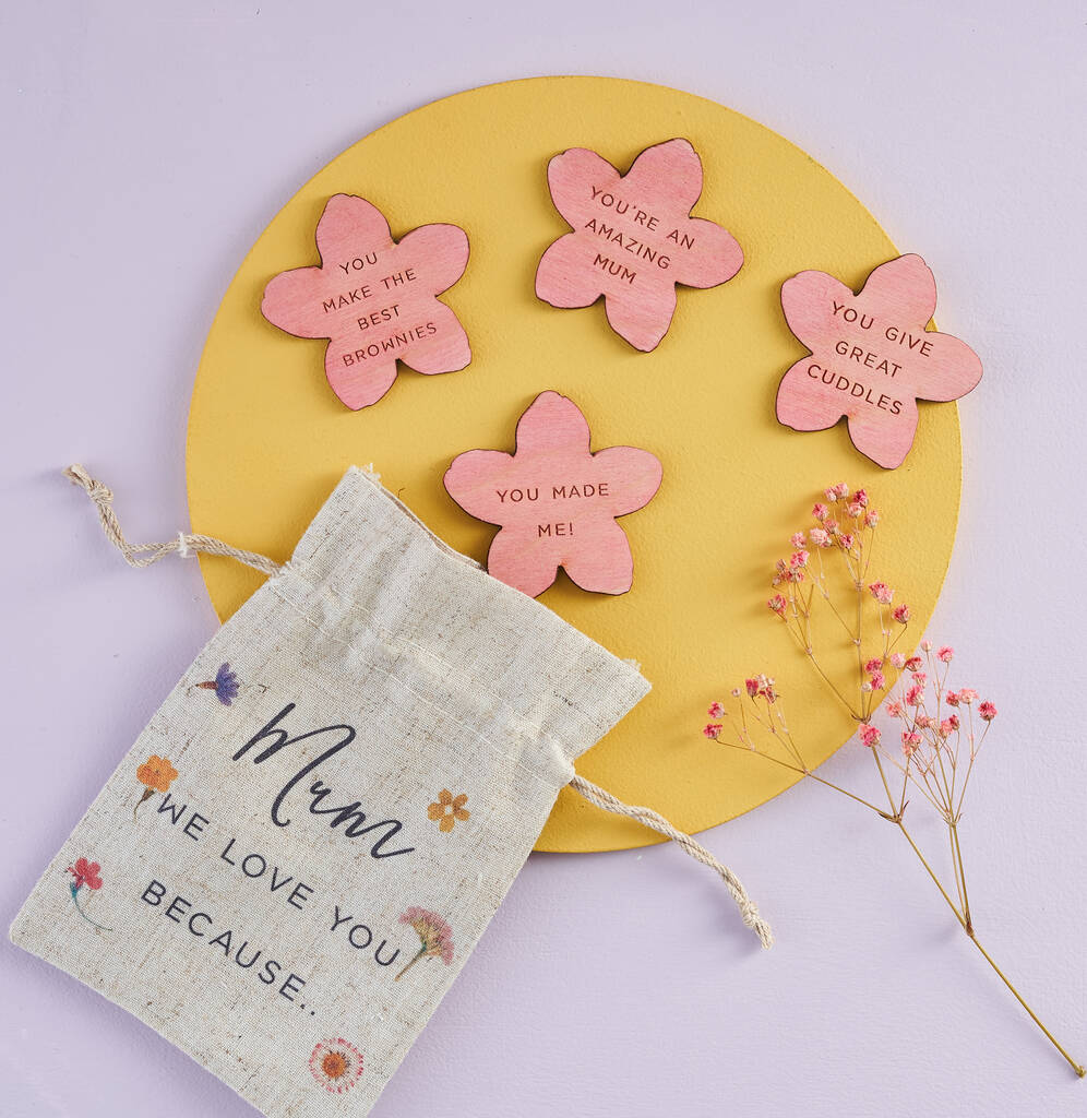 Mum, I Love You Because… Personalised Flower Tokens By Bombus