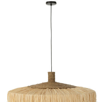 Natural Raffia And Woven Jute Pendant Light, 8 of 8