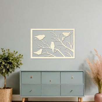 Wooden Bird Couple Wall Art Gift For Bedroom Or Home, 8 of 9