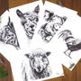 Five Framed Pen And Ink Illustrations Of Farm Animals, thumbnail 1 of 11