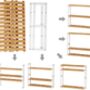 Adjustable Layer Three Tier Bamboo Bathroom Shelf Rack, thumbnail 6 of 9