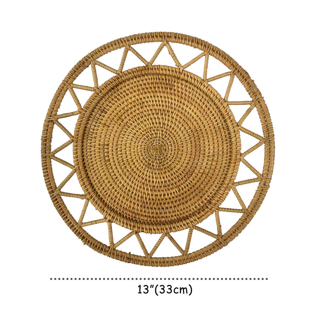 Rattan Woven Dining Table Placemats By MadeTerra