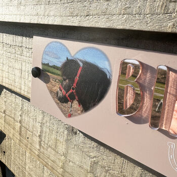 Personalised Horse Photo Stable Name Acrylic Door Sign, 5 of 7