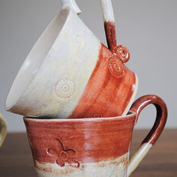 Handmade Cream And Terracotta Mug, 2 of 7
