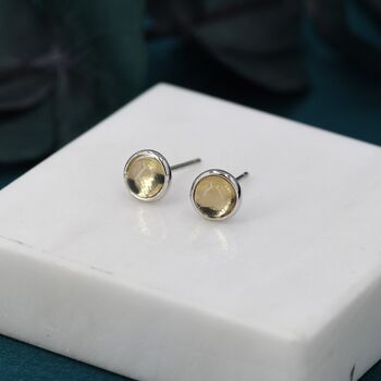 Natural Citrine Crystal Stud Earrings, 2 of 11