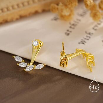 Marquise Cz Cluster Ear Jacket In Sterling Silver, 6 of 12