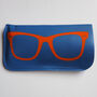 Blue And Orange Print Leather Glasses Case, thumbnail 5 of 10