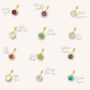Genuine Birthstone Gold Plated Charm Pendants And Necklaces, thumbnail 8 of 11