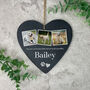 Personalised Pet Photo Slate Hanging Heart Decoration 15 X 16cm, thumbnail 6 of 8