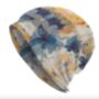 Chemo Headwear Beanie Hat Bandana Yellow Blue Flowers Super Soft, thumbnail 1 of 6