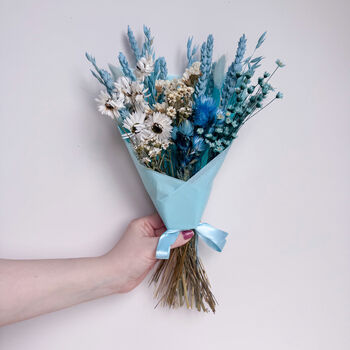 Mini Blue Daisy Dried Flower Arrangement, 6 of 6