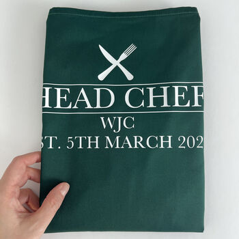 Personalised Birthday Gift, Head Chef Apron For Him, 3 of 12