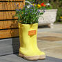 Personalised Large Yellow Welly Boots Planter, thumbnail 7 of 11