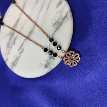 Mangalsutra Heart Magnet Foldable Zircon Necklace, 10 of 12