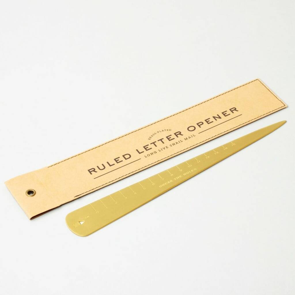 Brass Ruled Letter Opener By Oh So Cherished