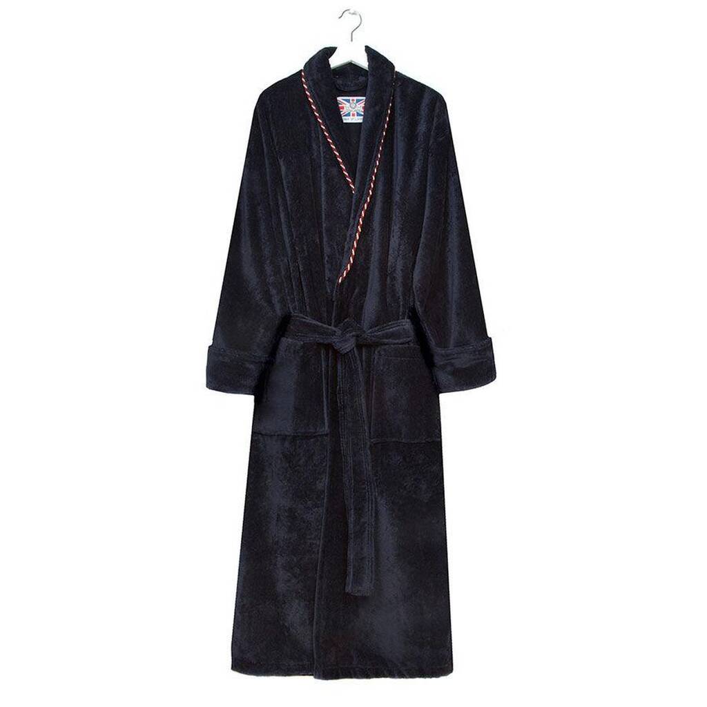 Women's Egyptian Cotton Dressing Gown Duchess Navy By Bown of London