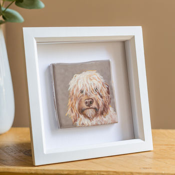 Personalised Hand Painted Pet Portrait Framed Tile, 2 of 10