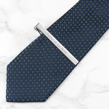Personalised Rhodium Plated Tie Clip, 5 of 8