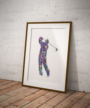 Set Of Three Golf Sketch Abstract Posters, 4 of 5