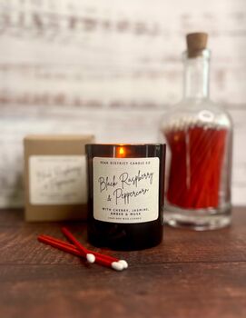 Black Raspberry And Peppercorn Scented Soy Candle, 3 of 3