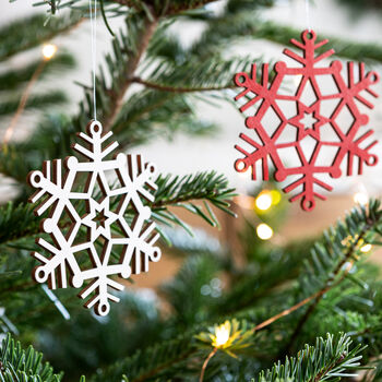 Wooden Snowflake Christmas Decoration, 7 of 9
