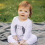 Organic 'Give Me A Hedgehug' Long Sleeved Baby Romper, thumbnail 2 of 5