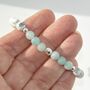Anxiety Amazonite And White Howlite Crystal Diffuser Bracelet With Essential Oils Gift, thumbnail 2 of 7