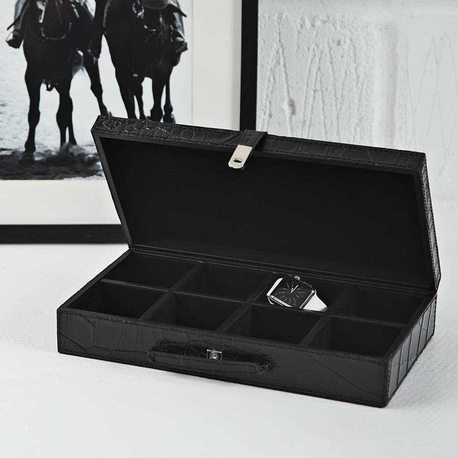 Download Mock Croc Leather Cufflink Box By Life Of Riley ...