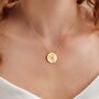 Birth Flower Disc Necklace In 18 Carat Gold Vermeil, thumbnail 10 of 12