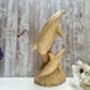 Hand Carved Wooden Teak Dolphin Sculpture 30cm Ornament Figurine Gift, thumbnail 6 of 9