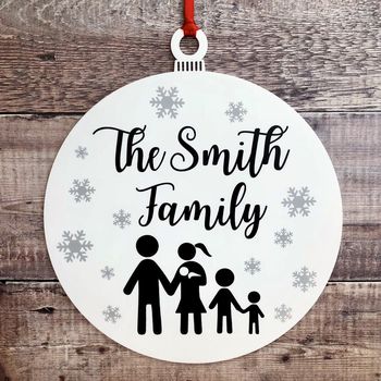Christmas Stick Family Bauble Wreath, 3 of 5