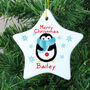 Personalised Penguin Ceramic Star Decoration, thumbnail 1 of 2