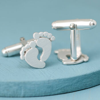 Handmade Sterling Silver New Dad Cufflinks, 8 of 11