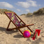 Luxurious Burgundy Red And Mint Green Beach Deckchair, thumbnail 1 of 3