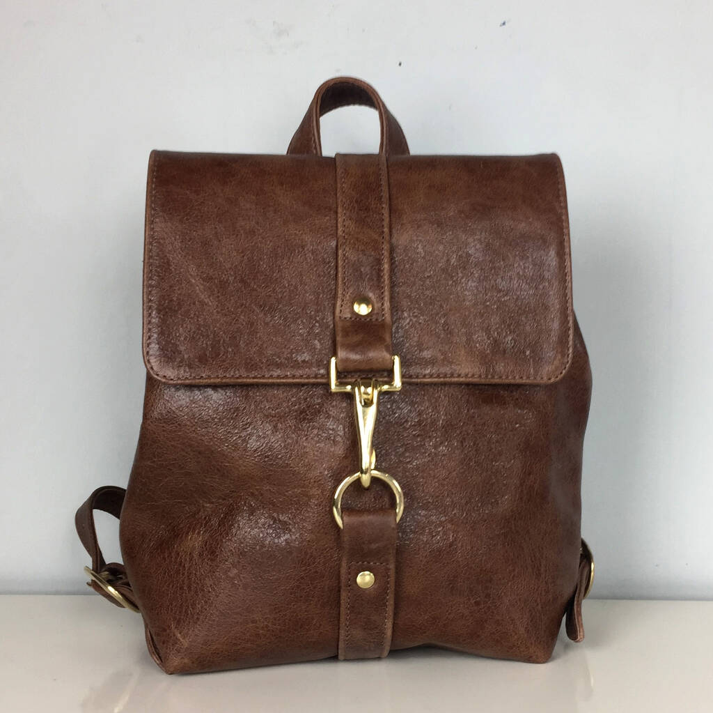 Handcrafted Small Brown Backpack By Debbie MacPherson Atelier