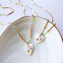 Mother Of Pearl Heart And Bright Beaded Chain Necklace, thumbnail 4 of 12