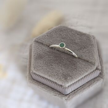 Dainty Emerald Stacker Ring, 2 of 7