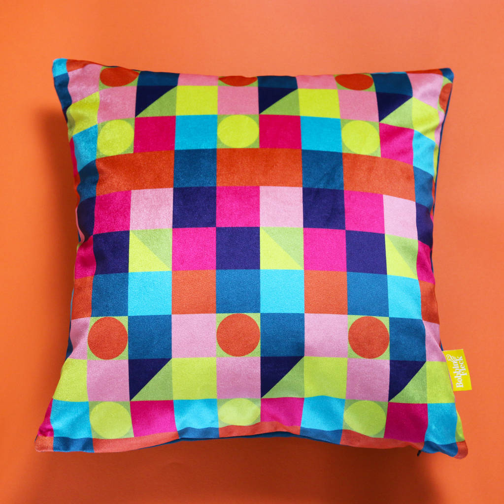 Original Multi Coloured Geometric Cushion 