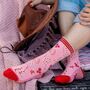Women's Bamboo Socks Pink Western Cowgirl Snakes, thumbnail 1 of 5