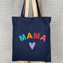 Mama Tote Bag Bright With Hearts, thumbnail 1 of 5