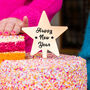 'Happy New Year' Gold Star Cake Topper, thumbnail 1 of 6